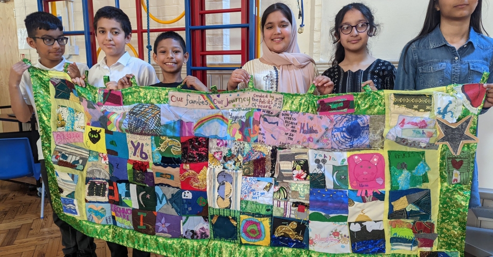 'Our Families, Our Journey' banner for Art Works